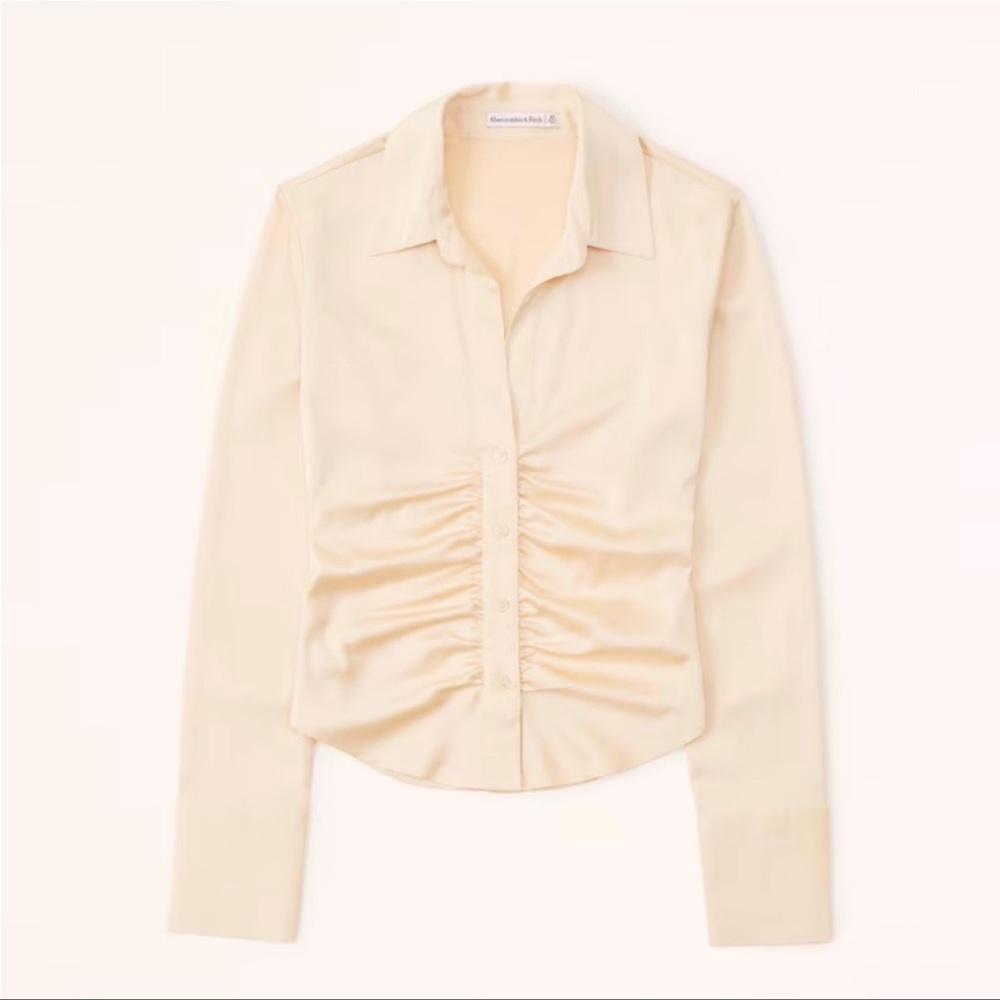 Abercrombie & Fitch Ruched Button Up